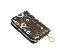 Amooorous Bohemian Moroccan Style Monsters Brown Leather rdfi Credit Card Wallet Women with Cion Purse RFID Blocking Credit Card Holder Book carteras para Mujer