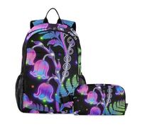 Amooorous Bookbags With Lunchbox For Boys Lily Of The Valley William Morris Neon 10-12