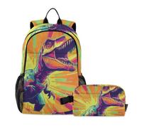 Amooorous Bookbags With Lunchbox For Boys Roaring Dino 7-10