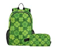 Amooorous Boys Backpacks With Lunchbox Lucky Green Clover Shamrock Saint Patricks Day 10-12