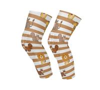 Amooorous Brown White Striped Animal Lion Anti-Slip skating knee pads padded knee，skateboarding，dancing