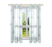 Amooorous Butterflies Blue and White Striped Curtains Semi Sheer Blackout Curtains 63 Inches Long 2 Panel Sets cortinas para bloquear el sol