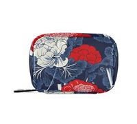 Amooorous Cabbage Japanese Style Blue Red first aid bag with Detachable Compartments attachable day pill organizer for purse