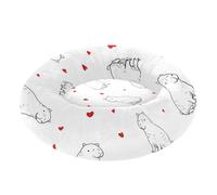 Amooorous Cartoon Capybaras Red Hearts White Removable & Washable Pet Dog Beds fluffier Kitten Beds for Small Size Pets Sleeping cama para perro