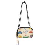 Amooorous Cartoon Colorful Cars Ships and Planes Small Black Crossbody Purse for Mens Comfort with Credit Card Slots Over The Shoulder Purse Go shopping bolsos pequenos para mujer