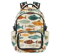 Amooorous Cartoon Colorful Fishes Art Clear Kid Backpack Water-Resistant Carry On Backpack Travel Bag for School College Work, Age 7-18 regalos de navidad para ninas