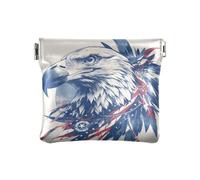 Amooorous Cartoon Common Buzzard 4th Of July Independence Day PU Leather Small Coin Cute Jewelry for Women, cartoon Common Buzzard 4th of July Independence Day, One Size