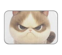 Amooorous Cartoon Cute Angry Cat Summer Cooling mat for Outside Self Cooling pet Bed for Cats for pet Outdoor Foldable tapete refrescante para mascotas M