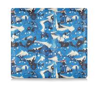 Amooorous Cartoon Cute Blue Crocodile Premium Leather Car Registration & Insurance Card Holder Essential Car Wallet Case for Cards, Essential Document, Driver License Vehicle Paperwork, Cartoon cute