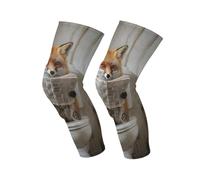 Amooorous Cartoon Cute Brown Fox Reads The Newspaper lightweight knee pads for men knee compression，skating，dancing