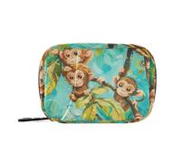 Amooorous Cartoon Cute Brown Monkey bags with Detachable Compartments convenient pill organizer 3x a day for purse, Cartoon cute brown monkey, 1 size