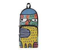 Amooorous Cartoon Cute Color Cat Nylon 3 Compartments Pencil Bags For School Big Capacity Zip Pencil Case School Stationery for Nurse High School 1600ml