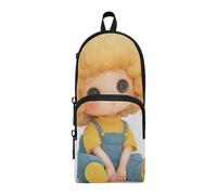 Amooorous Cartoon Cute Cute Little Character Nylon 3 Compartments Large Zipper Pencil Bag Big Capacity Pencil Case For High School Stationery Organizer for Kids High School 1600ml