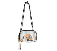 Amooorous Cartoon Cute Engineer Monkey Yellow Mini Crossbody Bag for Womens Comfort with Adjustable Strap Over The Shoulder Purse For Hiking Traveling bolsa de mano para mujer