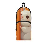Amooorous Cartoon Cute Furry animal Peek-a-boo Nylon 3 Compartments Pencil Bags With Zipper study&multifunctional Large Pencil Case Stationery Organizer for Nurse School supplies 1600ml