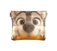 Amooorous Cartoon Cute Furry Wolf Peek-a-boo Women Leather Coin Purse Fancy Makeup Bag Change Purse for Men Women Travel, Cartoon cute furry wolf peek-a-boo, One Size