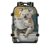 Amooorous Cartoon Cute Grey Koala Reads The Newspaper College Backpack Water Resistant Lightweight Book Bag Men 15.6 Laptop Bag for Women & Men Outing Work Family Travel mochila de viaje para