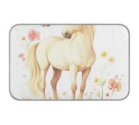 Amooorous Cartoon Cute Horse Flower and White Butterfly Summer Cooling Pads Self Cooling pet beds for Cats for Rabbit Outdoors Non-Electric esterilla refrescante para Perros M