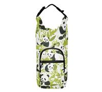 Amooorous Cartoon Cute Panda Leaves Water Bottle Carrier Bag & Case Insulated Water Bottle Bag Cross Body Water Bottle Holder,Fits 20 oz, 24 oz, 32 oz,40 oz bottles