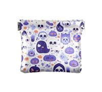 Amooorous Cartoon Cute Purple Halloween Doll Skeleton Women Men Leather Coin Purses Convenient Mini Coin Purse Pouches for Women, Cartoon cute purple Halloween doll skeleton, One Size
