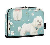 Amooorous Cartoon Cute Sweet Dog White Pencil Bag Large Capacity Makeup Bag Expandable Stationery Pencil Case for Teens School Supply estuche para lapices