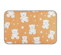 Amooorous Cartoon Cute White Teddy Bear Stars Summer cat Cooling pad Self Cooling Bed for Outdoor for Hamster cat Outdoor Comfy tapete enfriador para Perros M