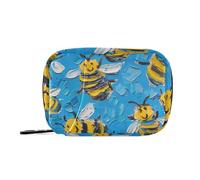 Amooorous Cartoon Cute Yellow Bee medicine bags with Detachable Compartments attachable travel pill organizer for purse