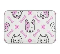Amooorous Cartoon Dog Heads and Bone Simple Line Summer cat Cooling mat Self Cooling pad for Cats Outside for Canine Dogs Outside Waterproof tapete enfriador para Perros M