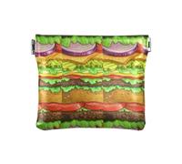 Amooorous Cartoon Gourmet BurgerWomen Leather Coin Purse Unique Mini Makeup Bag for Men Women Travel, Cartoon gourmet burger, One Size