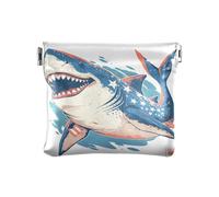 Amooorous Cartoon Great White 4th Of July Independence Day Women's Small Leather Coin Purse Wallet Cute Coin Holder for Women, cartoon Great White 4th of July Independence Day, One Size