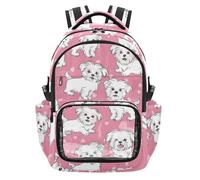Amooorous Cartoon Puppy Clear Bookbag Backpack Water-Resistant See Through Bookbag for Boys Girls Kids, Age 7-18 mochila personalizada para nina