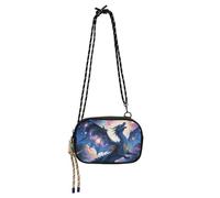 Amooorous Cartoon Purple Divine Dragon Black Crossbody Bags Men Waterproof with Credit Card Slots Nylon Small Crossbody Phone Bag For Hiking Traveling bolsos economicos para dama