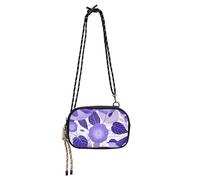 Amooorous Cartoon Purple Morning Glory Flowers Birds Cross Body Bag for Women Comfort with Credit Card Slots Small Handbags Take a walk bolsas elegantes para mujer