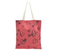 Amooorous Cartoon Red Hearts Arrow Canvas Bags Bulk with handles Tote Bag With Pockets Canvas beach bag for Work Bolsa de lona