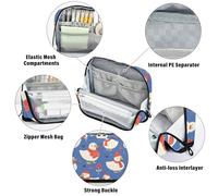 Amooorous Cartoon White Cute Duck Navy Blue Pencil Holder Large Capacity Pen Bags Multi-Purpose Bag for Teen Boys High School estuches de maquillaje para Mujer