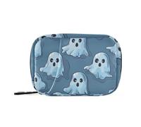 Amooorous Cartoon White Merry Halloween Unique bags with Detachable Compartments reusable organizer zipper case for purse