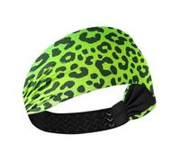 Amooorous Cheetah Fur Skin Gradient Green no slip sweat headbands Elastic hairband for Athletic Sports Cycling tennis bandas elásticas para el cabello