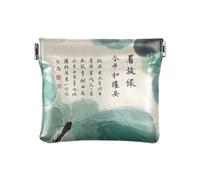 Amooorous Chinese Culture Poetry and Painting PU Leather Change Purse Convenient Card Cases Money Organizers for Men Women Travel, Chinese culture poetry and painting, One Size