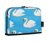 Amooorous Chinese Ink Painting Goose White Swan Pencil Box Case Large Capacity Pen Pencil Case Standing Stationery Storage for Girls High School Supplies estuche para lapices nina
