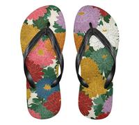 Amooorous Chrysanthemum Sorrel Colorful rubber flip flops men Quick-Dry Flip Flop Sandal for Outdoor Swimming, Hiking, Travel