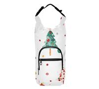 Amooorous Circles with Christmas Elements on White Background Water Bottle Holder Water Bottle Insulated Carrier Hiking Water Bottle Holder,Fits 20 oz, 24 oz, 32 oz,40 oz bottles
