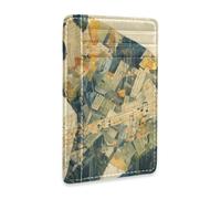 Amooorous Collage Art Panda Music Score Beige Leather Mens Front Pocket Wallet Slim with Money Clip RFID Blocking Card case Wallet for Men and Women carteras para Hombres