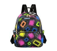 Amooorous Colorful Dots Square Abstract 14 Inch waterproof shoulder diaper bag backpack large capacity backpack for travel&work