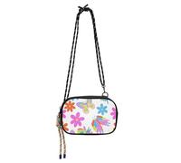 Amooorous Colorful Floral Pattern West Crossbody Purse Mens Waterproof with Adjustable Strap Black Handbag For Hiking Traveling bolsos de marca para mujer