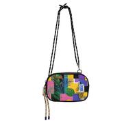 Amooorous Colorful Geometic Tropical Leaves Abstract Small Black Crossbody Purse Men Beauty with Credit Card Slots Over The Shoulder Purse Walk the dog bolsos economicos para dama