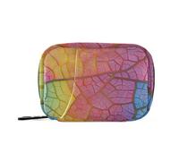 Amooorous Colorful Leaves Prints Pattern medicine storage bag with Detachable Compartments attachable pill organizer 2 times a day for purse