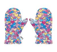 Amooorous Colorful Lovely Valentine Hearts warm water proof mittens for kids toddler girl waterproof winter gloves guantes para el frio ni?os S 2-4