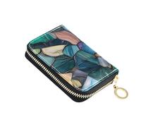 Amooorous Colorful Luxury Irregular Marble Texturee Seamless Pattern_4 Leather Card Wallet for Men with 2 Cash Slot RFID Blocking Card Holder Women carteras para Mujer