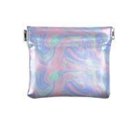 Amooorous Colorful Neon Holographic StainsWomen's Leather Coin Purses Pouches Waterproof Card Key Organizer for Woman Girl, Colorful Neon Holographic Stains, One Size