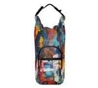Amooorous Colorful Peace Love Oil Painting Water Bottle Sling Bag Functional Water Bottle Carrier for Walking Water Bottle Holder for Hiking,Fits 20 oz, 24 oz, 32 oz,40 oz bottles
